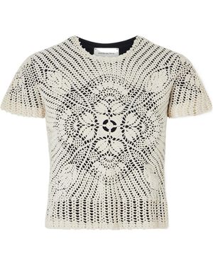 Magda Butrym Short-Sleeved Crochet Knitwear - White
