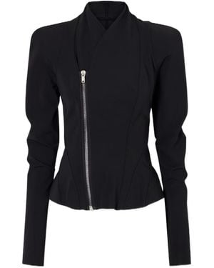 Rick Owens Asymmetric Zip Fitted Jacket - Blue