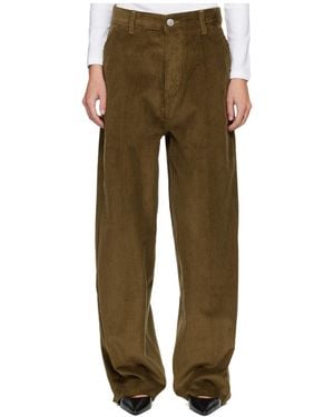 Ami Paris Plus-Size Cotton Casual Pants - Green