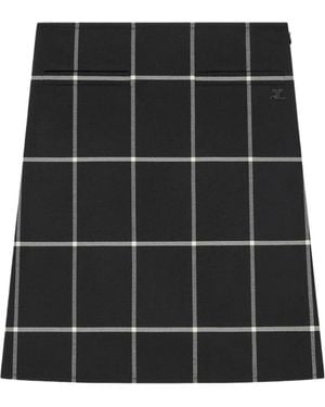 Courreges Plaid Skirt - Black