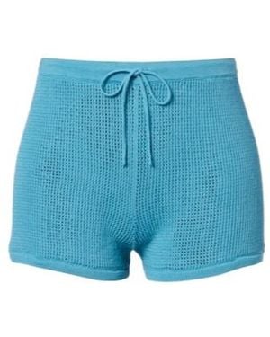 STAUD Samara Cotton Shorts - Blue