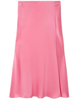 Stella McCartney Double Satin Oblique Cut Medium Length Skirt - Pink
