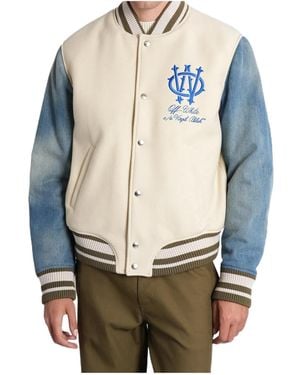 Off-White c/o Virgil Abloh Logo Embroidered Button-Up Jacket - Multicolour