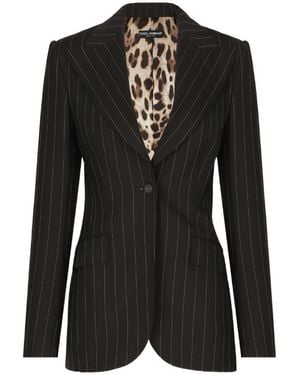 Dolce & Gabbana Elegant Striped Blazer For - Black