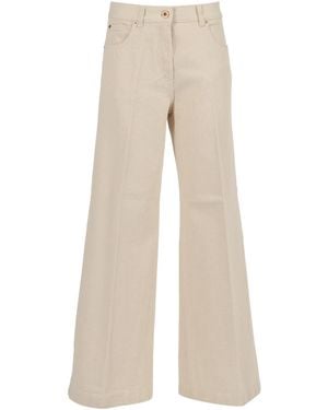 Aspesi Logo Patch Wide Leg Jeans - Natural
