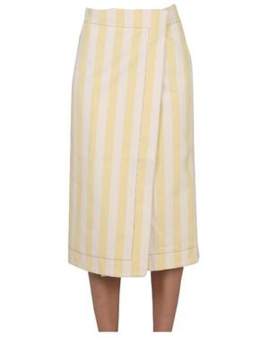 Sunnei Striped Midi Skirt - Natural