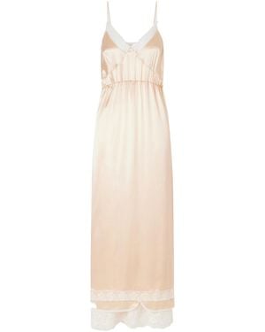 Magda Butrym Lace-Trimmed Silk Satin Maxi Dress - White