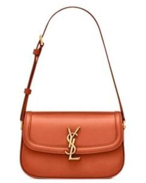 Saint Laurent Mini Solferino Leather Shoulder Bag - Orange