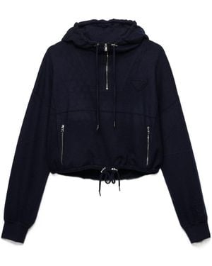 Prada Wool And Cashmere Hoodie - Blue