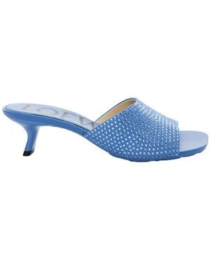 Loewe Petal Kitten Heel Slide - Blue