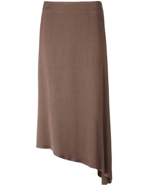 Peserico Asymmetrical Midi Skirt - Brown