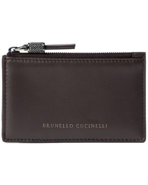 Brunello Cucinelli Zip Card Holder Wallet - Black