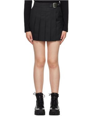 Juun.J Pleated Chevron Skirt - Black