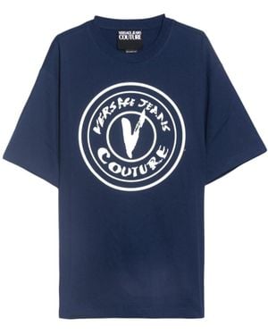 Versace Jeans Couture Logo-Print T-Shirt - Blue
