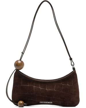 Jacquemus Logo Lettering Le Bisou Perle Shoulder Bag - Brown