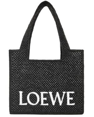 Loewe Font Medium Tote Bag - Black