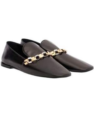 Jil Sander Chain-Detail Leather Loafers - Brown