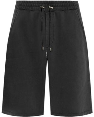 Balmain Logo Embroidered Bermuda Shorts - Black