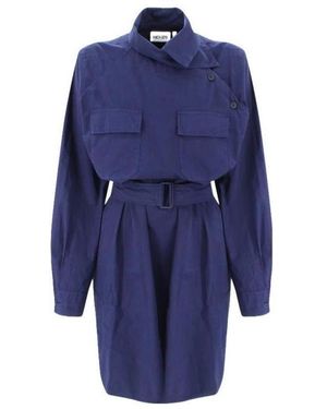 KENZO Belted Waist Shirtdress - Blue