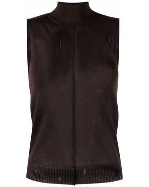 Amiri High Neck Cashmere Vest - Black