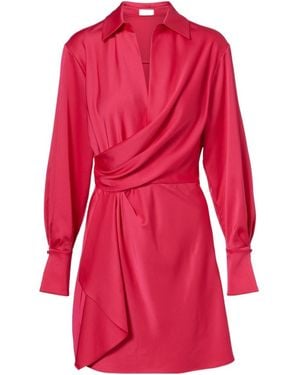 Jonathan Simkhai Talit Draped Satin Wrap Dress - Red