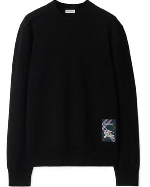 Burberry Logo Patch Knitted Jumper - Black
