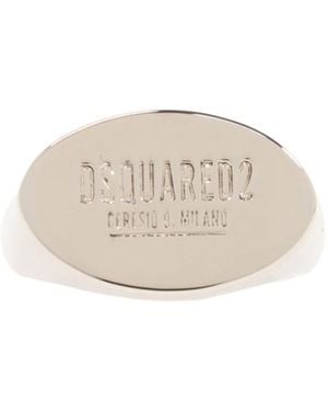 DSquared² Logo-Engraved Ring - White