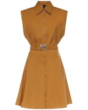 Pinko Belted Shirt Dress - Brown