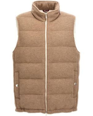Brunello Cucinelli Ribbed Padded Vest - Brown