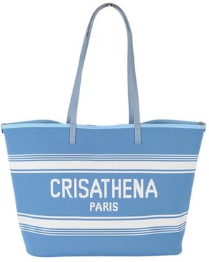 Crisathena Large Double Handle Shoulder Bag - Blue