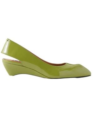 Jil Sander Slingback Leather Pumps - Green