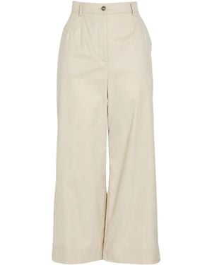 Dolce & Gabbana Solid Color Wide-Leg Pants - White