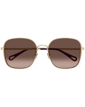 Chloé Chloé Eyewear Square Frame Sunglasses - Multicolour