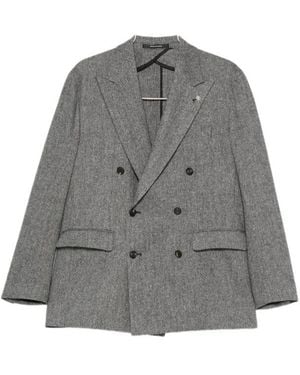 Tagliatore Long-Sleeved Suit Jacket - Gray
