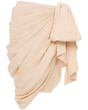 Chloé Chloé Draped Tie-Detail Skirt - Natural