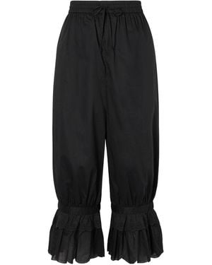 STAUD Light Cotton Cropped Trousers - Black
