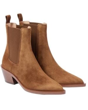Gianvito Rossi Suede Ankle Boots - Brown