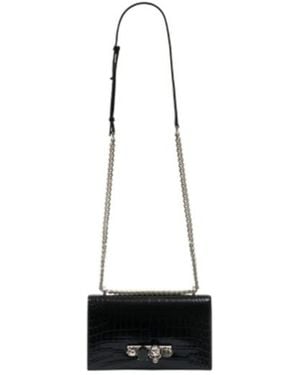 McQueen Jewelled Satchel Crossbody Bag - White