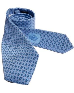 Gucci Interlocking G Silk Jacquard Tie - Blue
