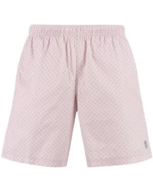 McQueen Spotted Skull Print Swim Shorts - Pink
