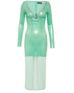 David Koma Sequined Midi Dress - Green