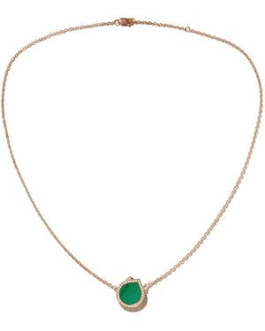 Repossi 18-Karat Rose, Malachite And Diamond Necklace - Metallic