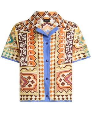 Etro Floral Printed Bowling Shirt - White