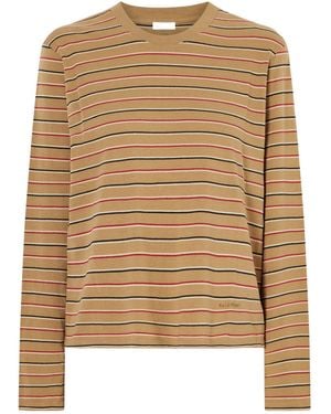 Kallmeyer Striped Cotton T-Shirt - Natural