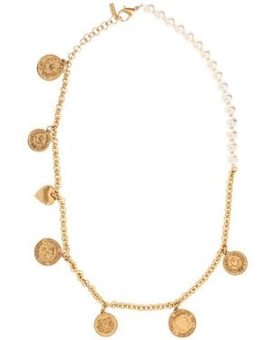 Moschino Coin-Charm Necklace - Metallic