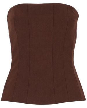 FEDERICA TOSI Off-The-Shoulder Top - Brown