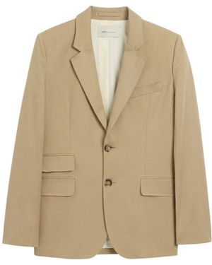 Ami Paris Ami Single-Breasted Tailored Blazer - Natural
