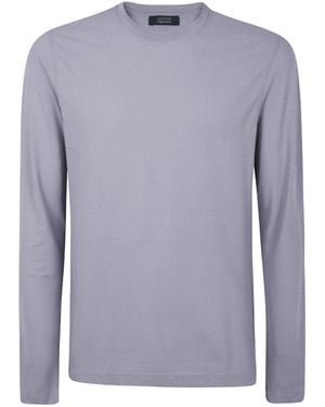 Zanone Crewneck Knitted Top - Blue