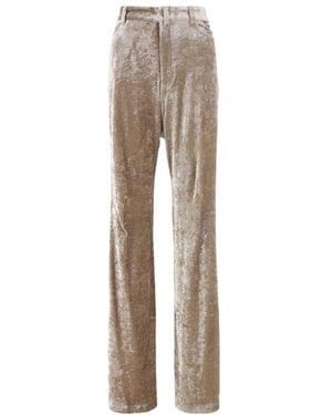 Balenciaga Wide-Leg Chenille Trousers - Natural