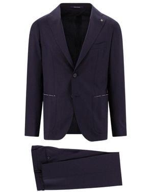 Tagliatore Single-Breasted Virgin-Wool Suit - Blue